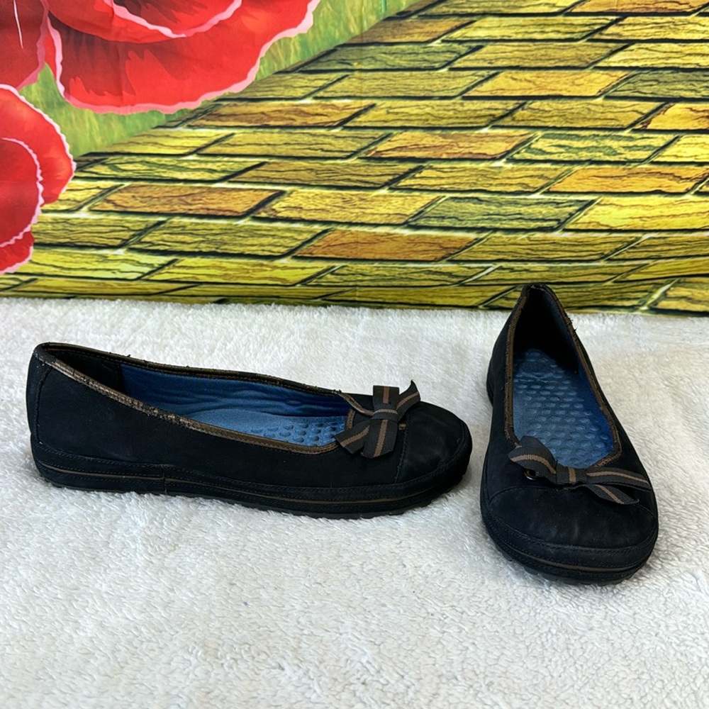 Privo Clarks Penny Black Leather Slip Ons Comfort